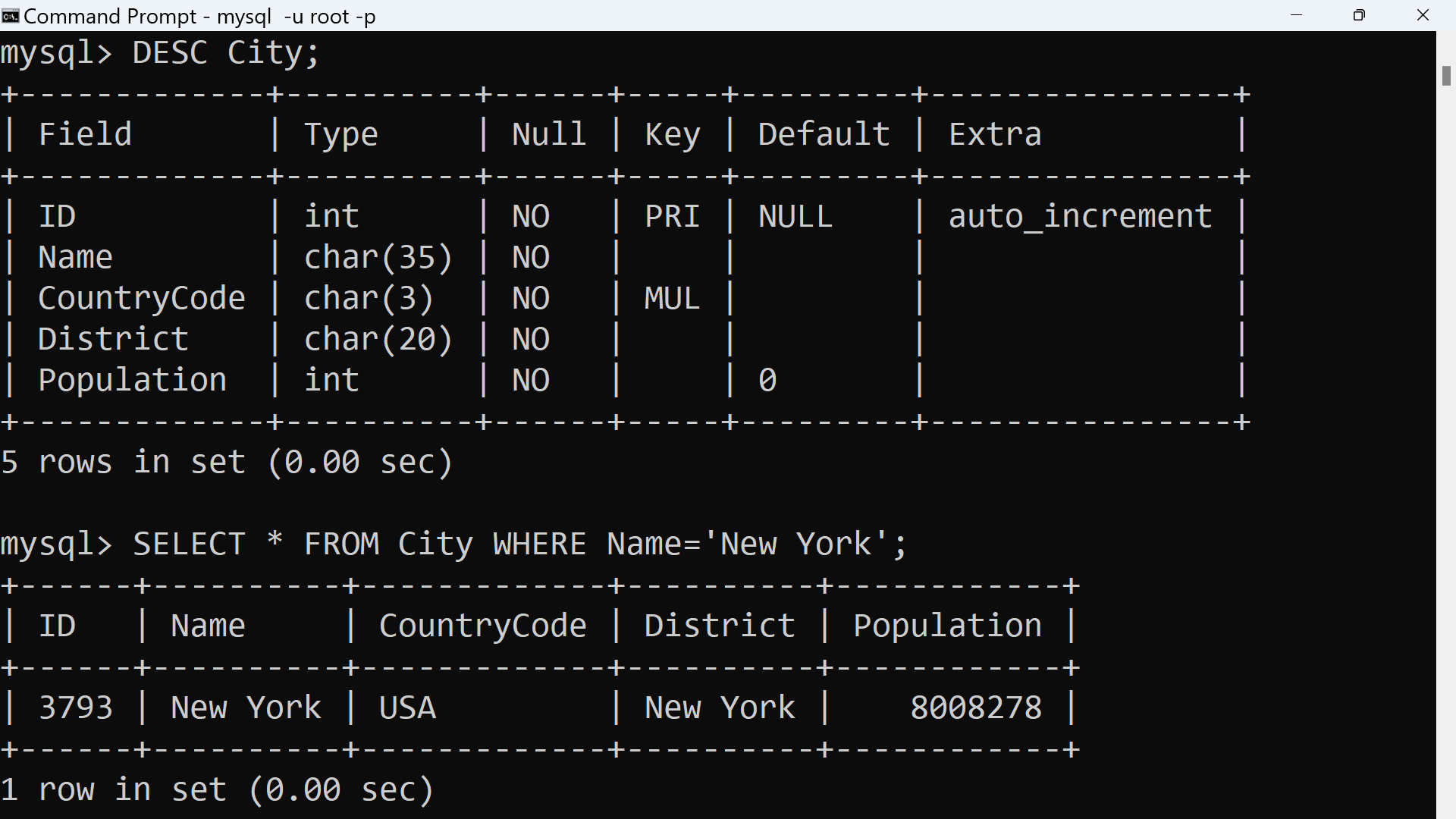 MySQL Replace Table DESC Country