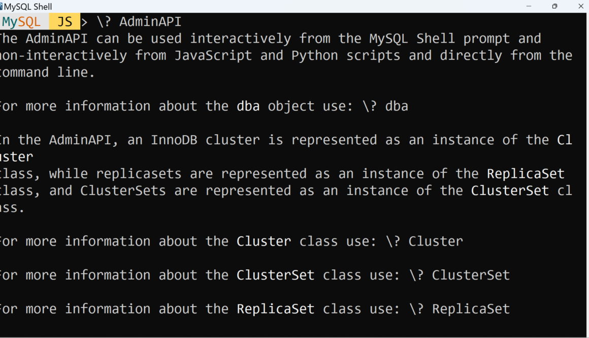 MySQL Shell Commands