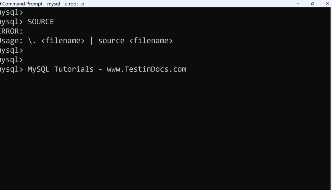 MySQL Source Command