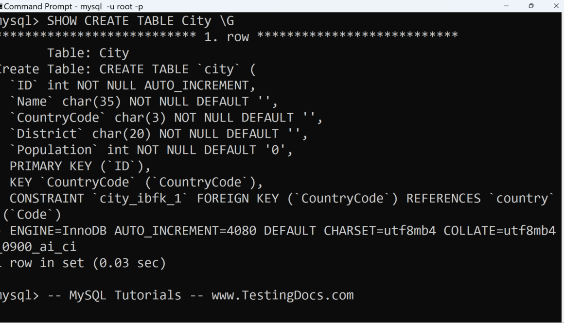 MySQL Storage Engine Information