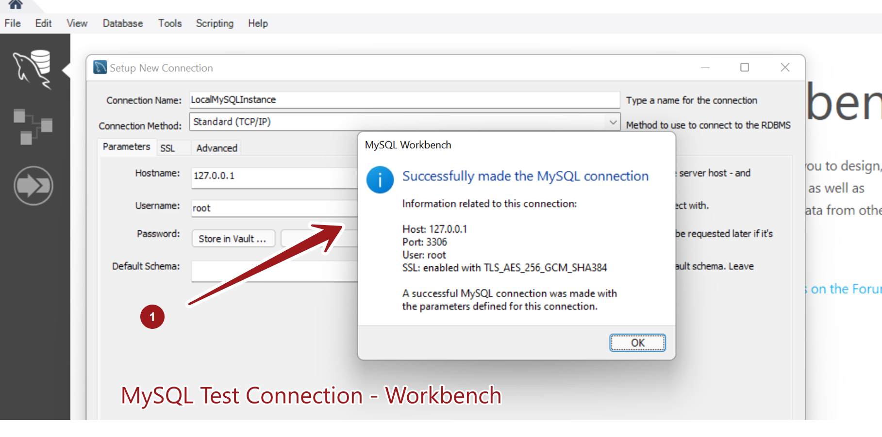 MySQL Test Connection Workbench Win11