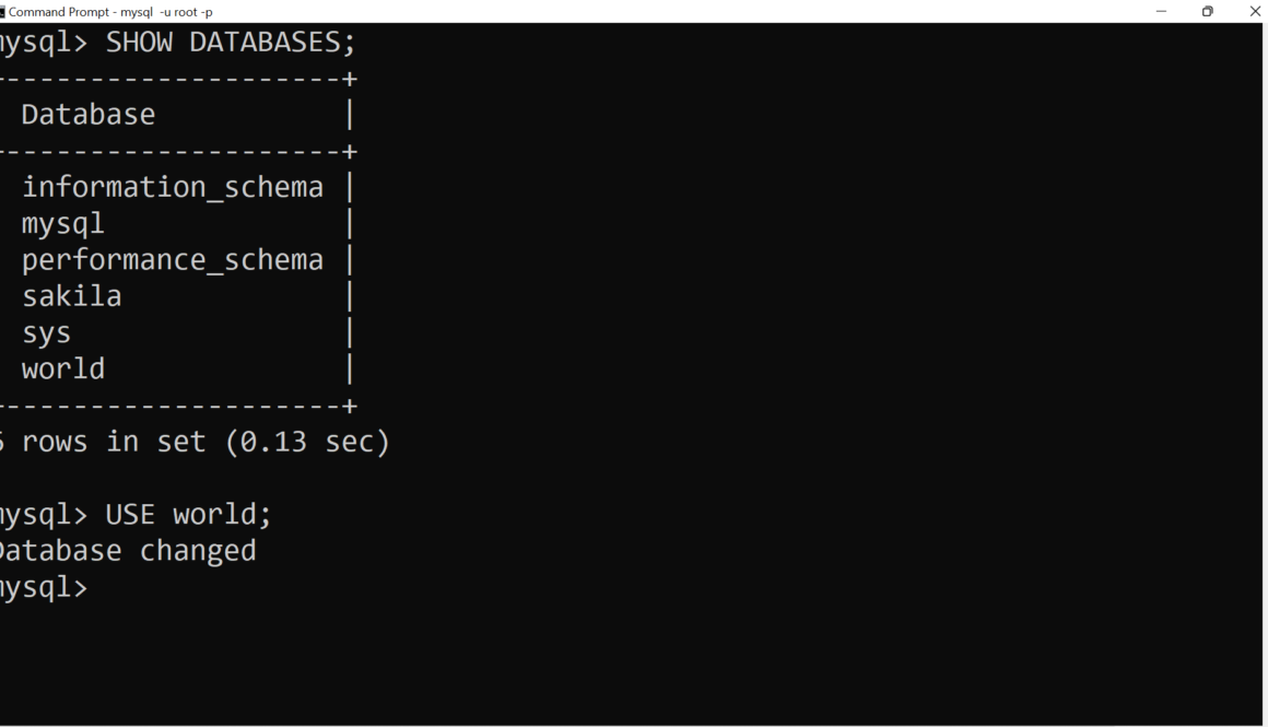 MySQL USE statement