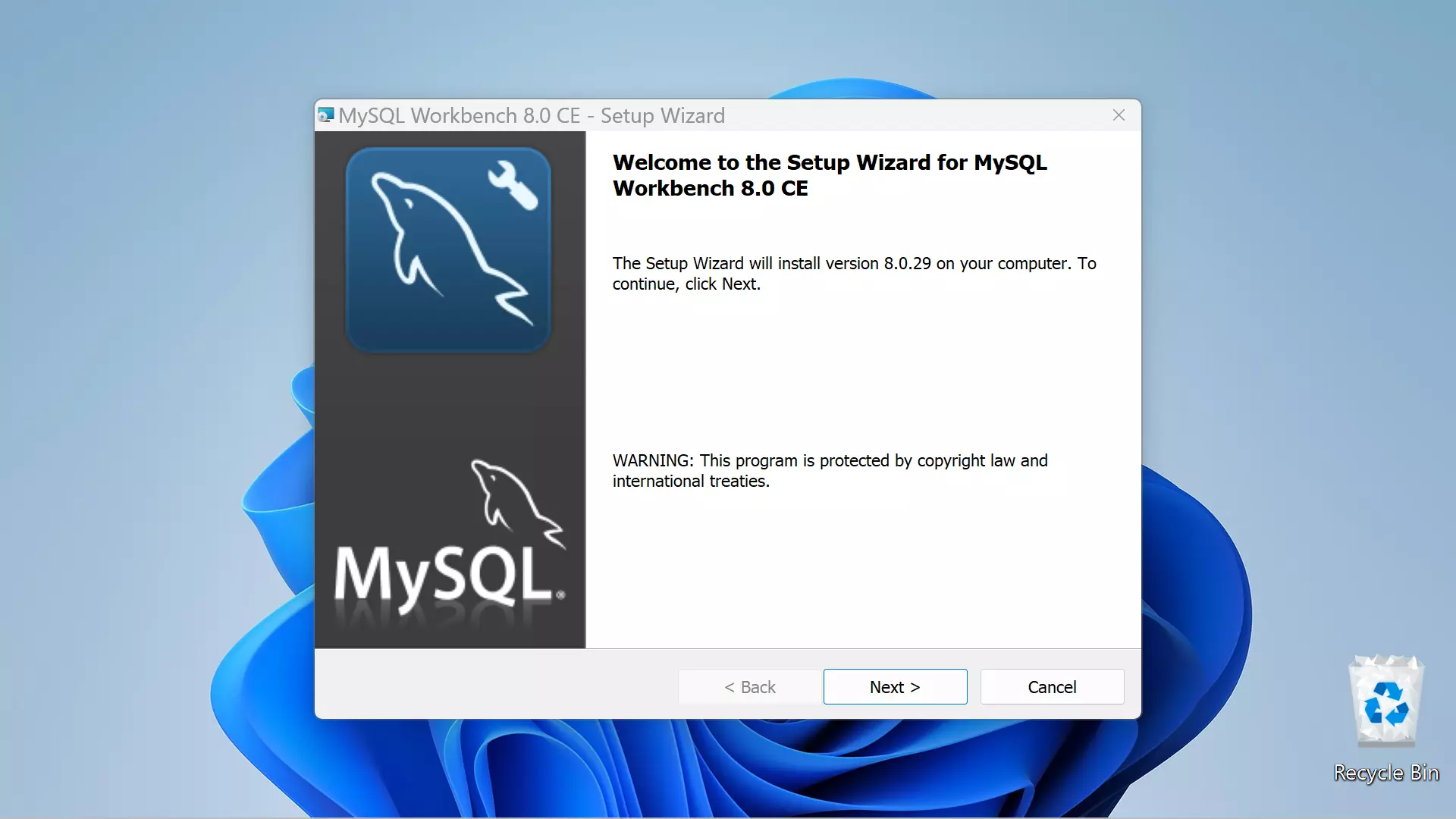 MySQL Workbench Setup Wizard