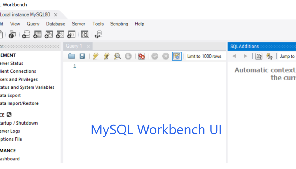 MySQL Workbench UI Win11
