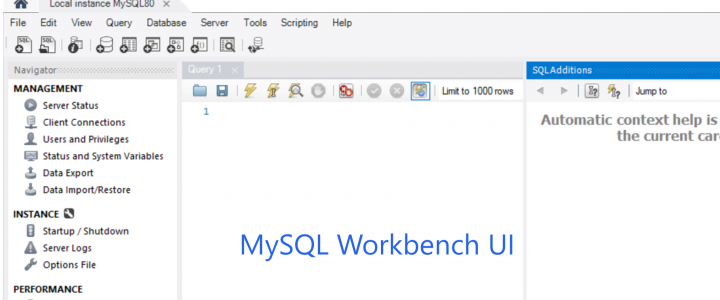 MySQL Workbench UI Win11
