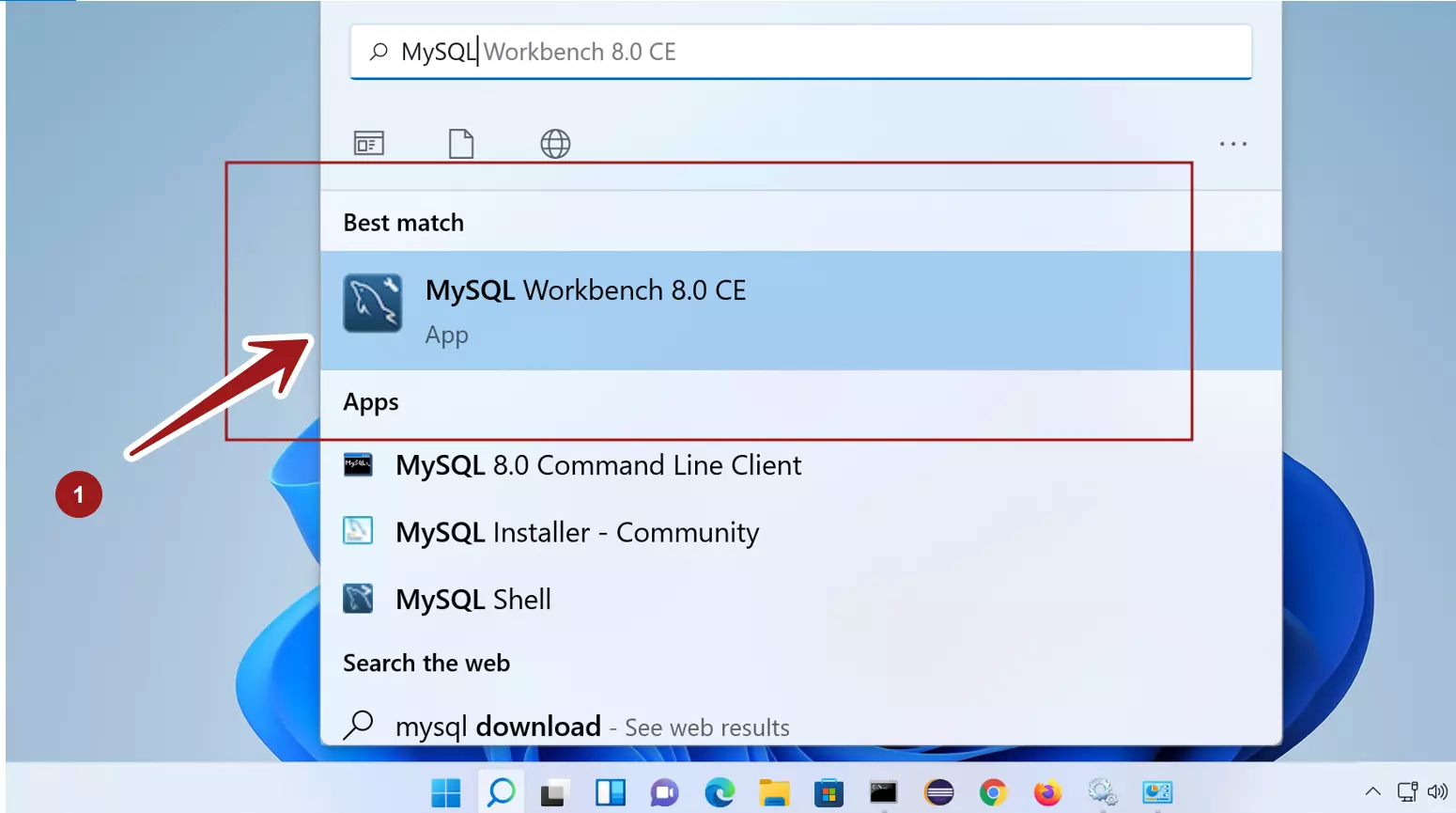 MySQL Workbench Windows 11
