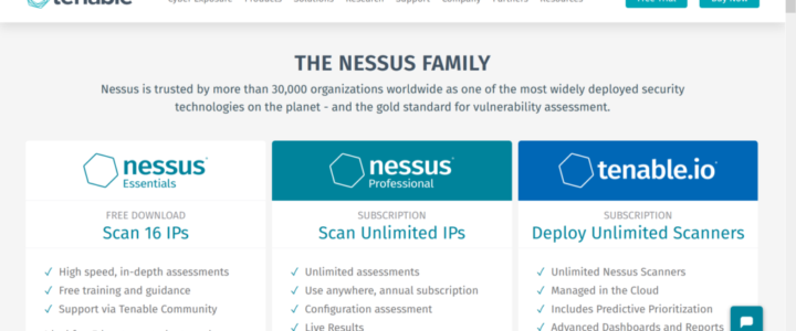 Nessus Security Tool Website