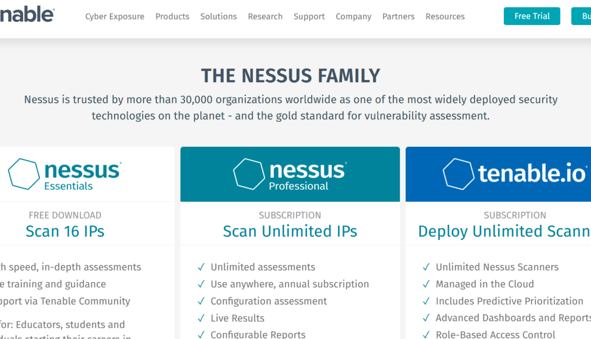 Nessus Security Tool Website
