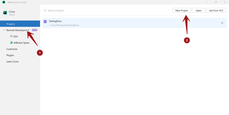 Create New CLion C Project - TestingDocs