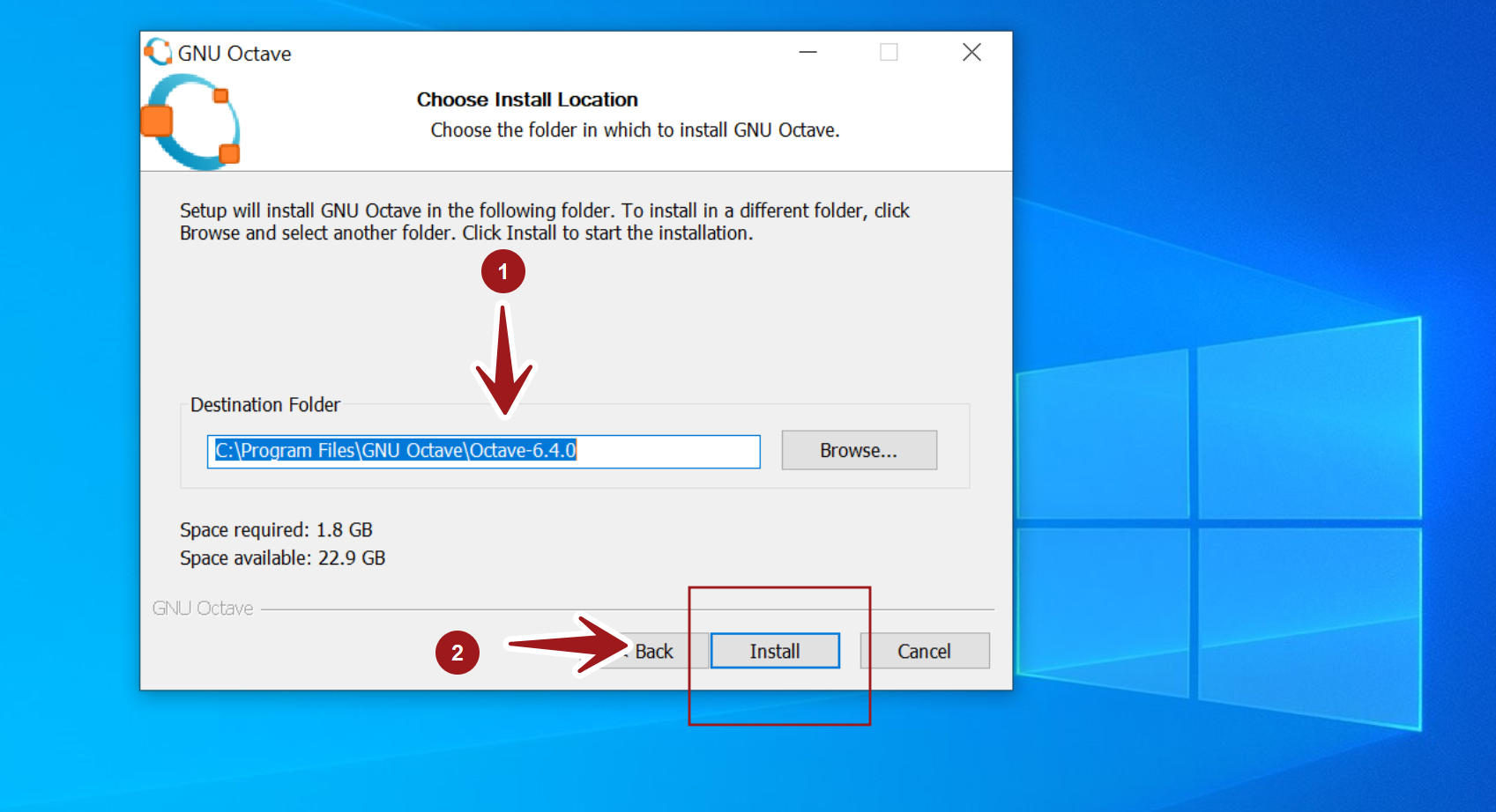 Octave Install Location Windows10