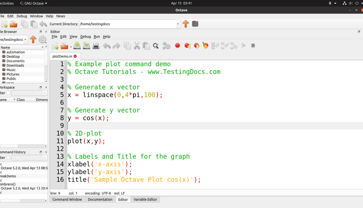 Octave Plot Command