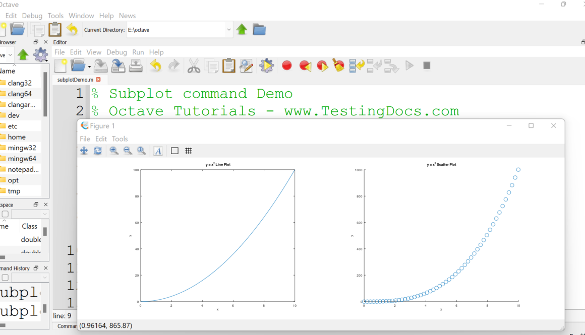 Octave subplot command