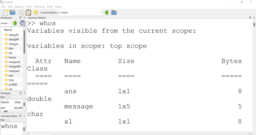 Octave who command - TestingDocs.com