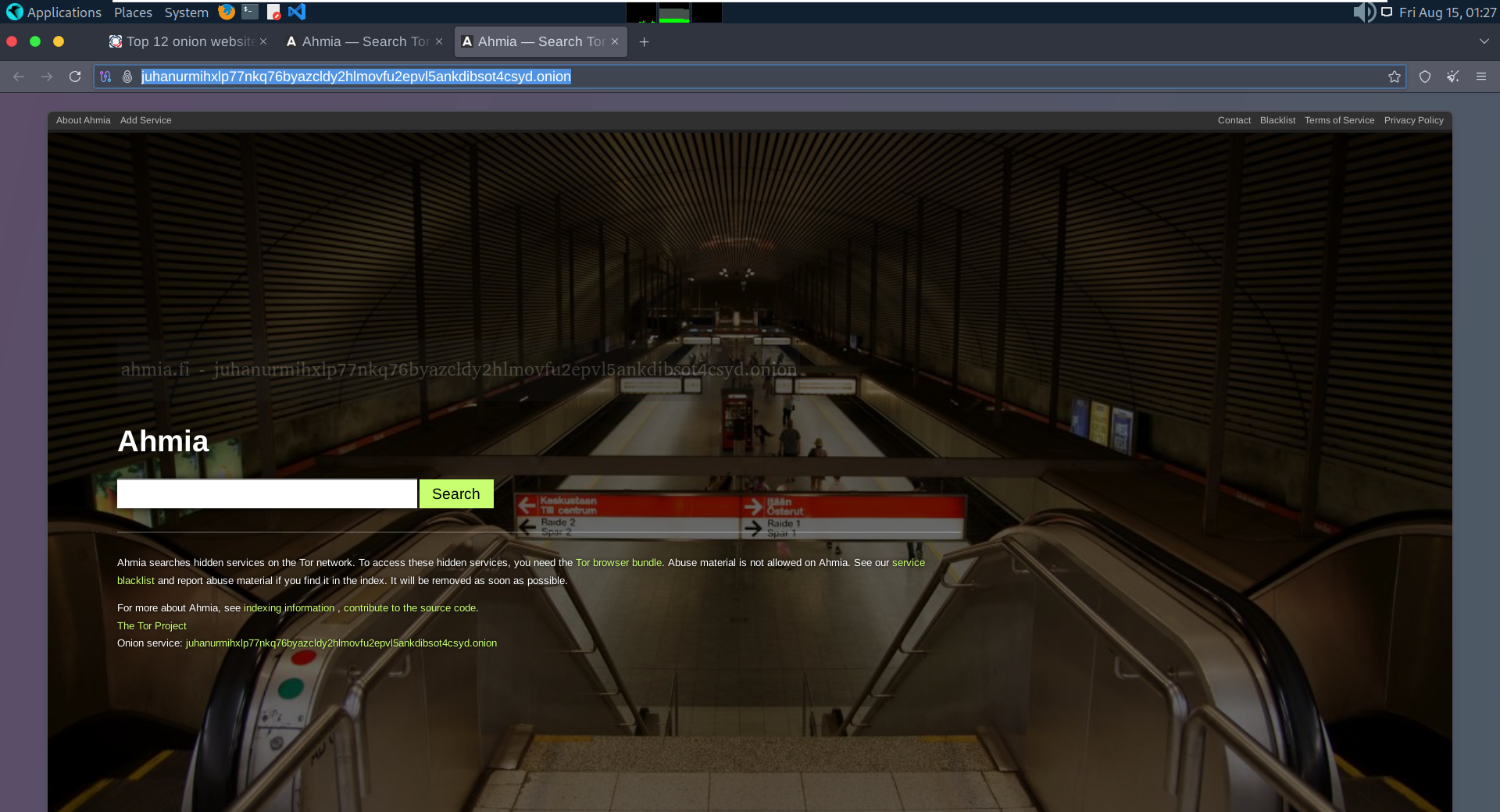 Onion URL in Tor browser