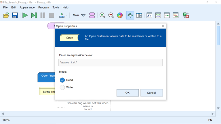 Search Text File in Flowchart - TestingDocs.com