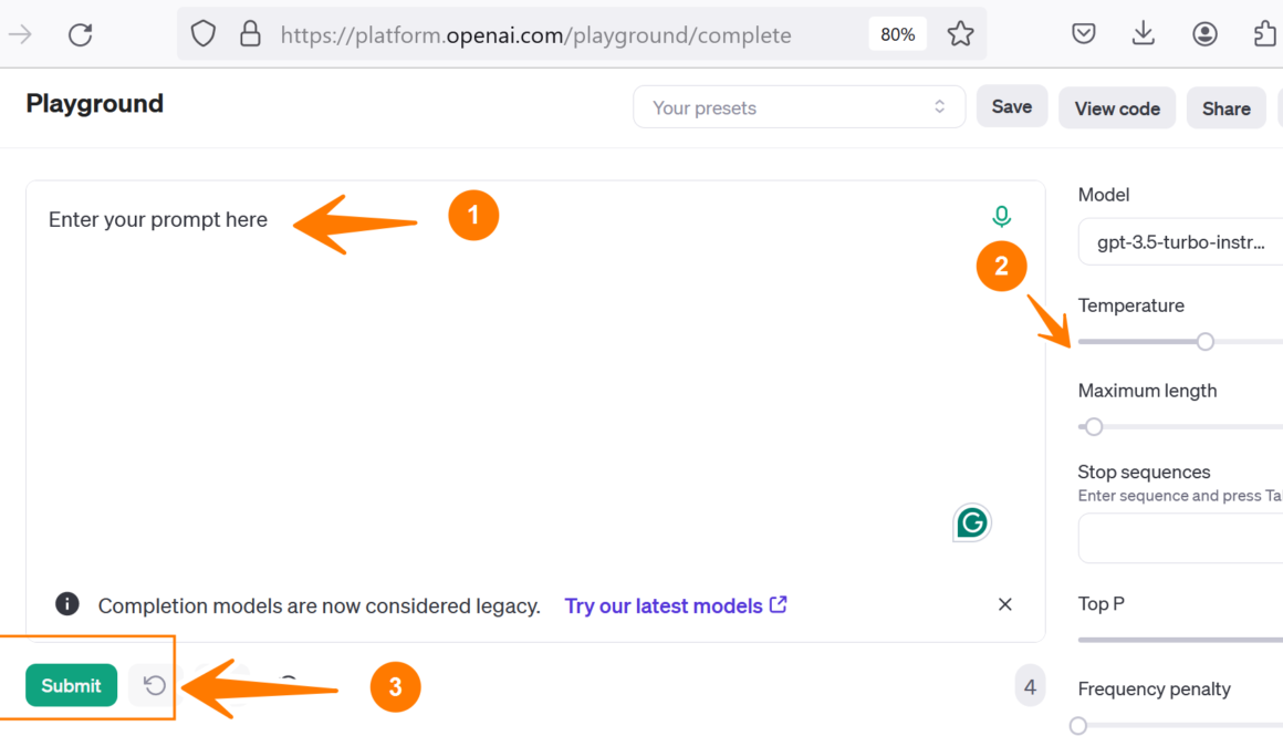 OpenAI Completion API UI