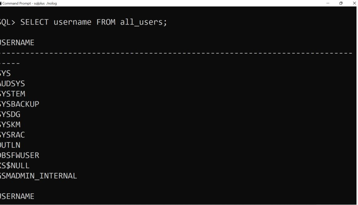 Oracle Administrative Accounts