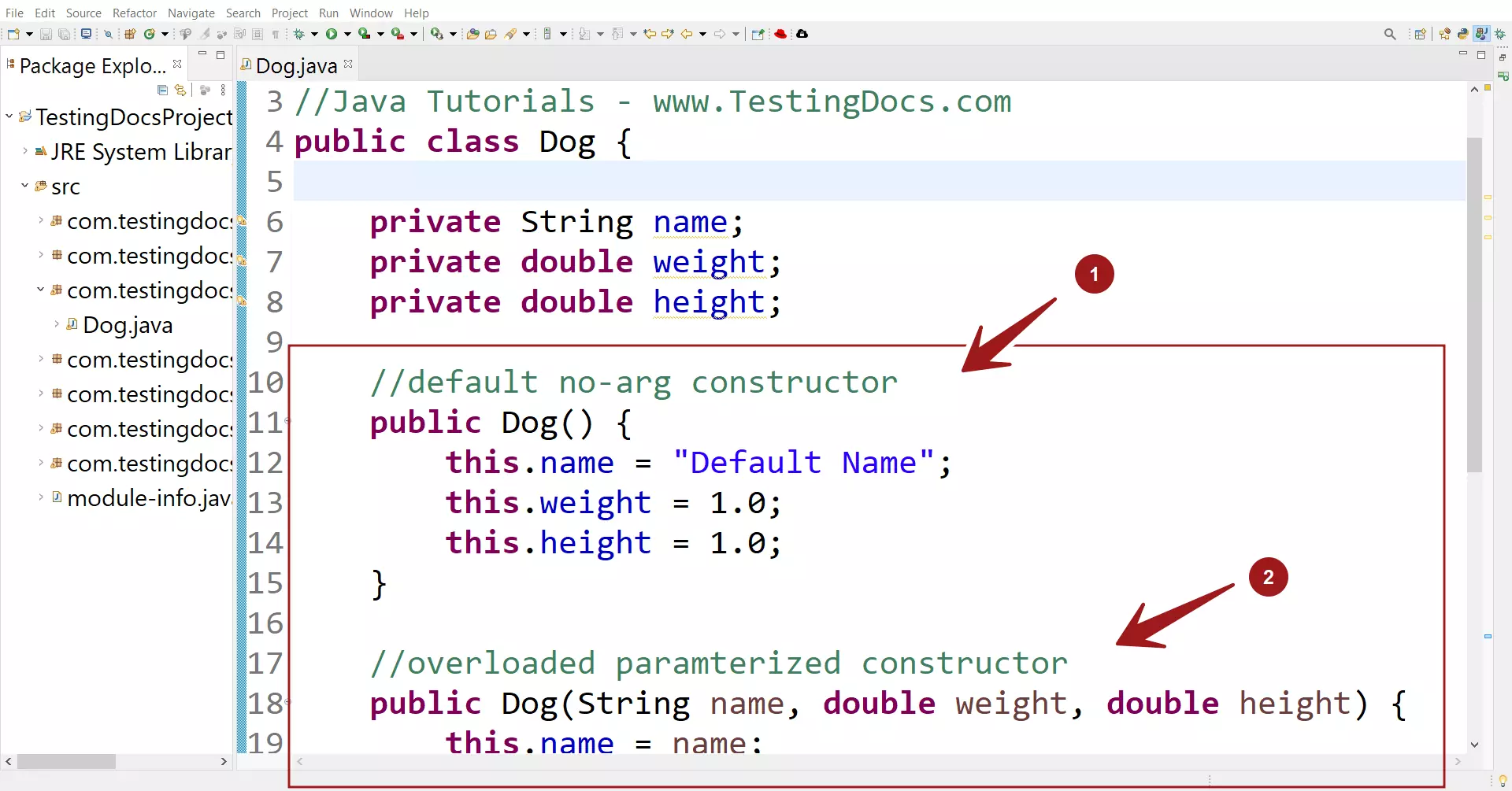 Overloaded Constructor Java