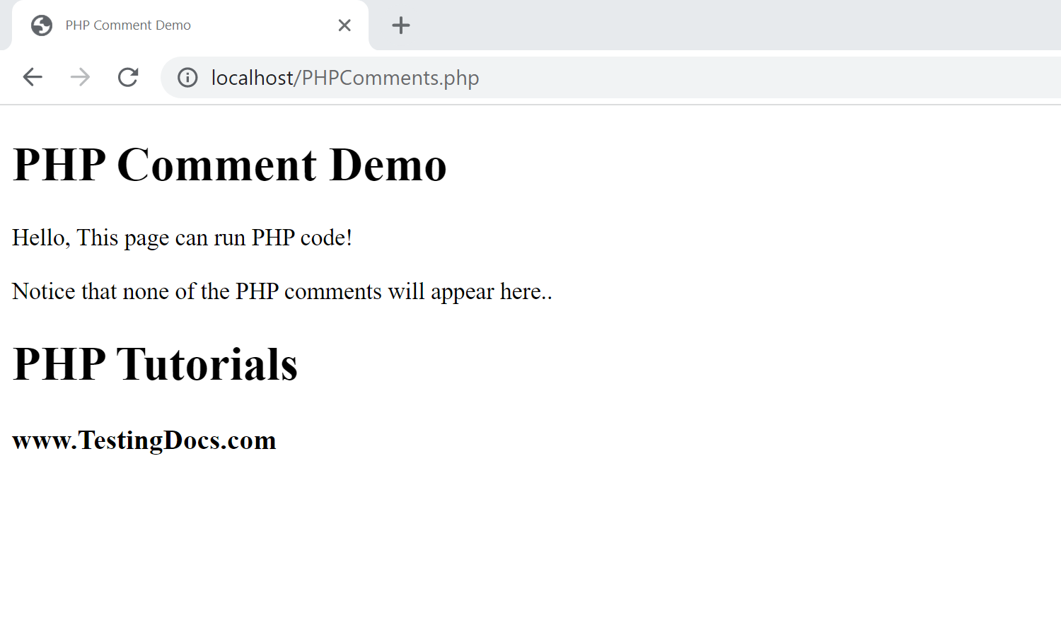 PHP Comment Output