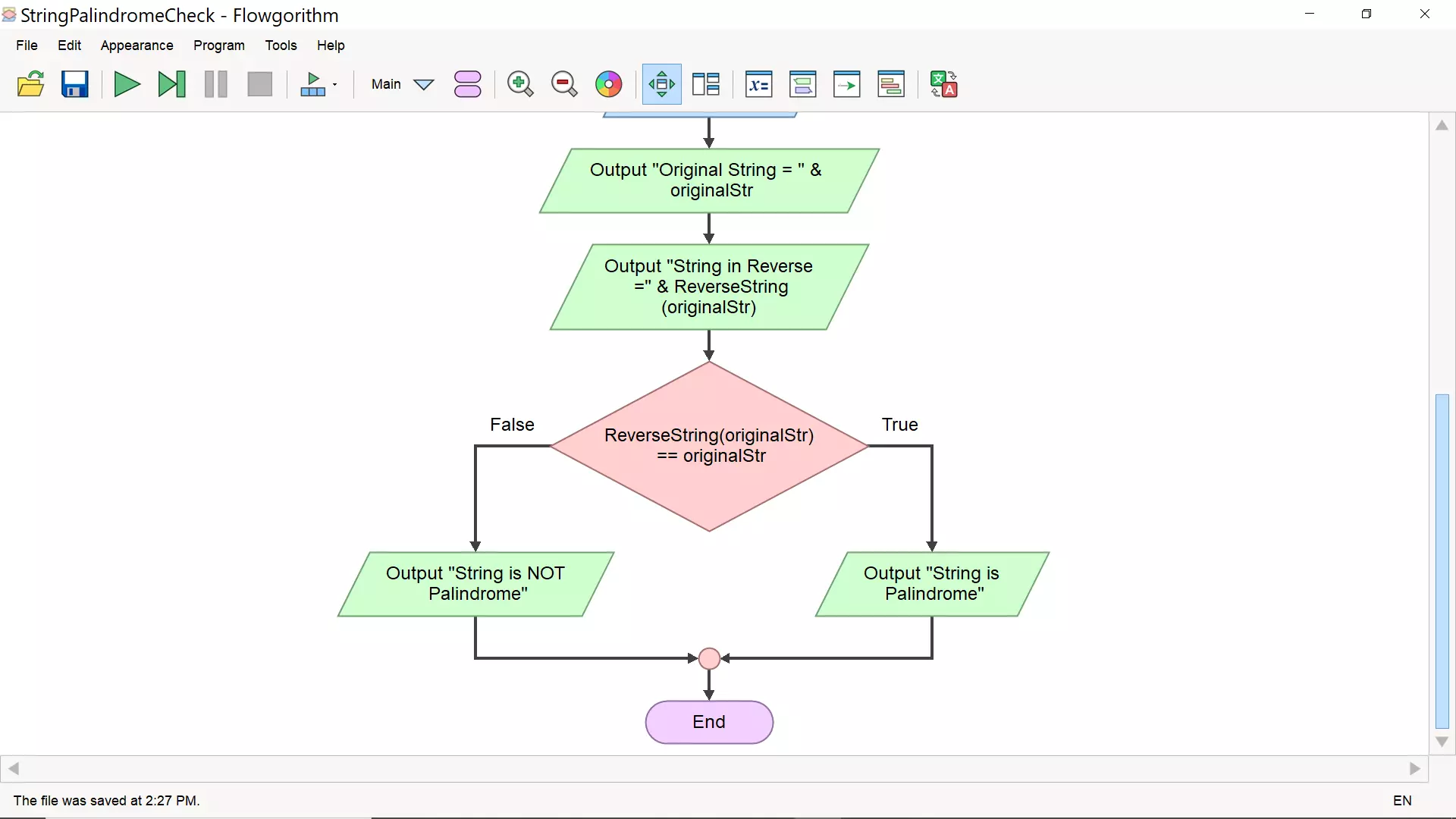 Palindrome Flowchart 2