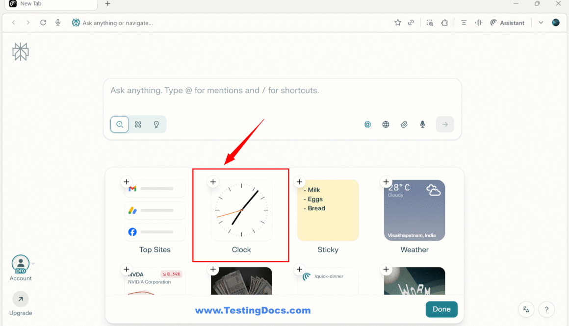 Perplexity Comet Widgets