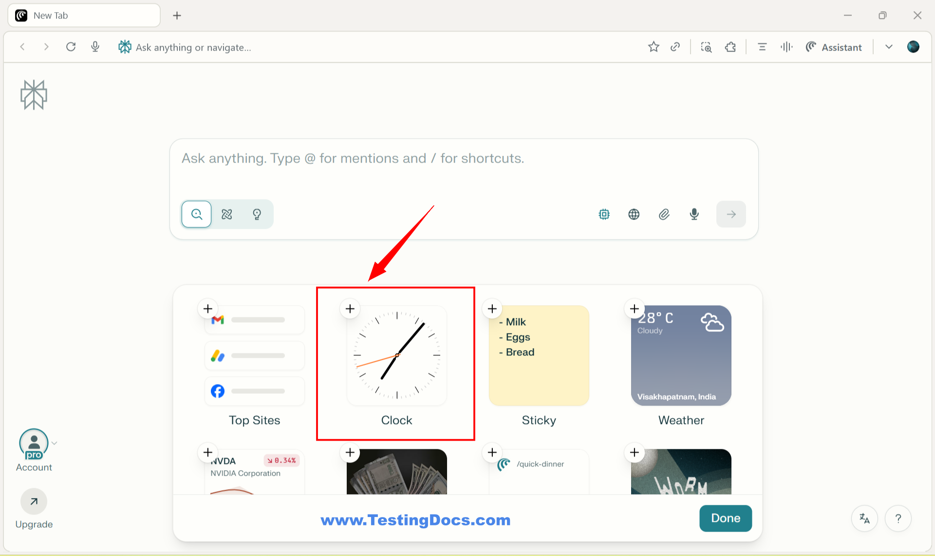 Perplexity Comet Widgets