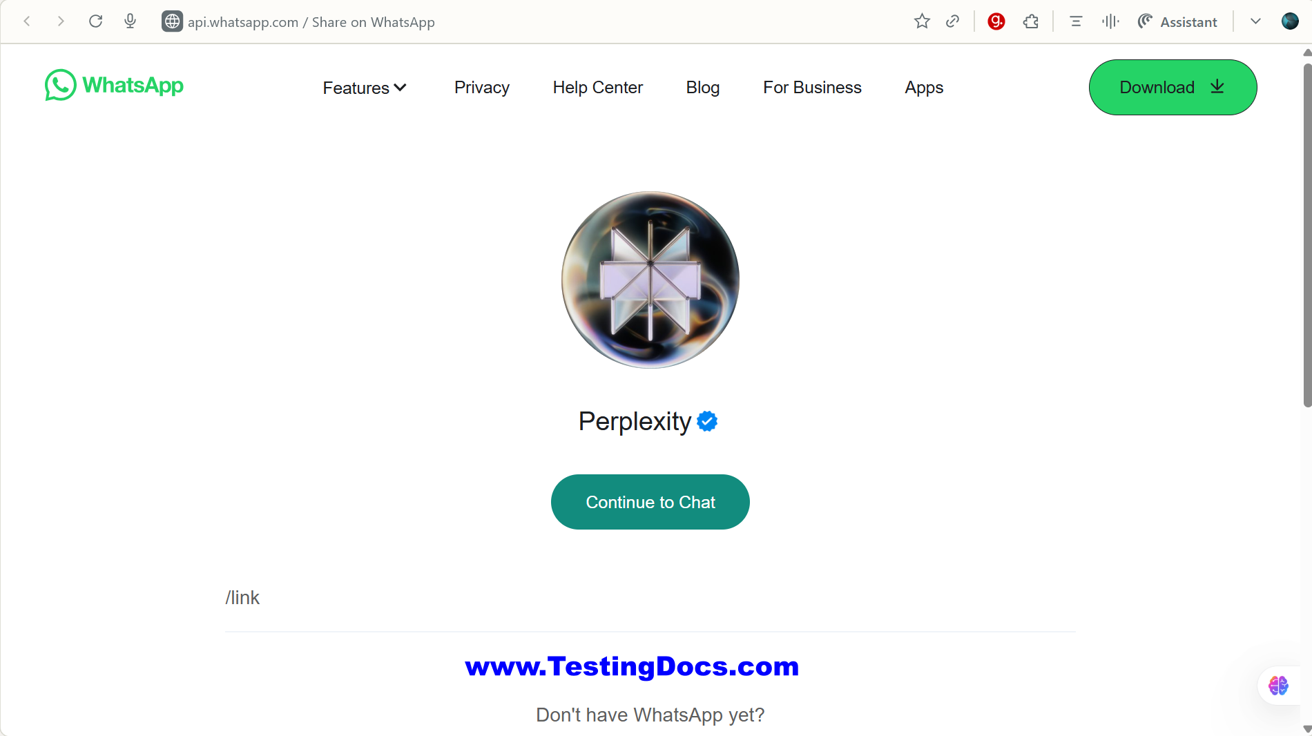 Perplexity WhatsApp Connector