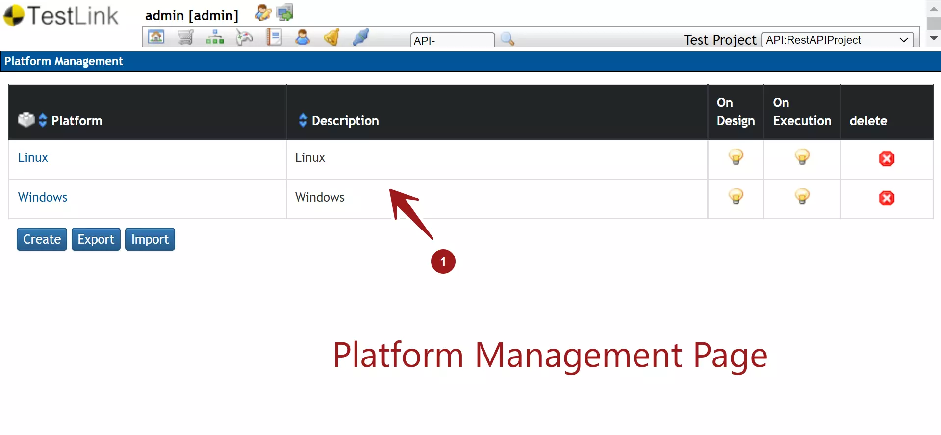 Platform Management Page