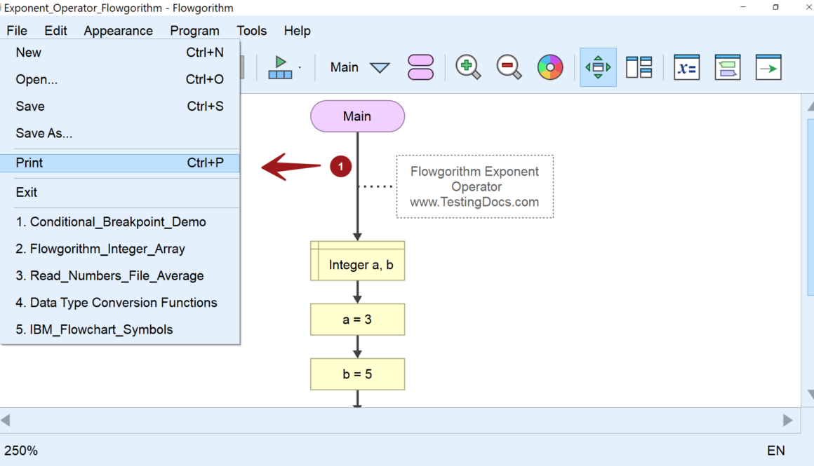 Print Flowchart Flowgorithm