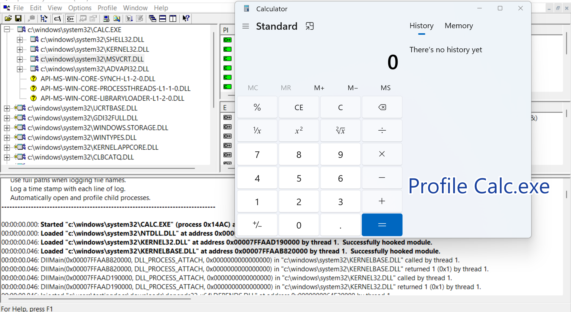 Profile Calc.exe