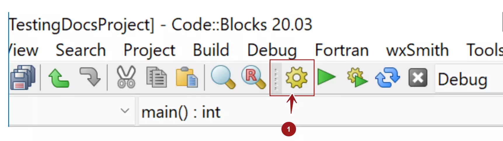 Project Build Icon CodeBlocks