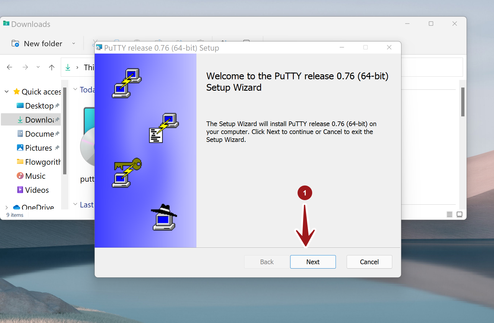 PuTTY Installer Screen