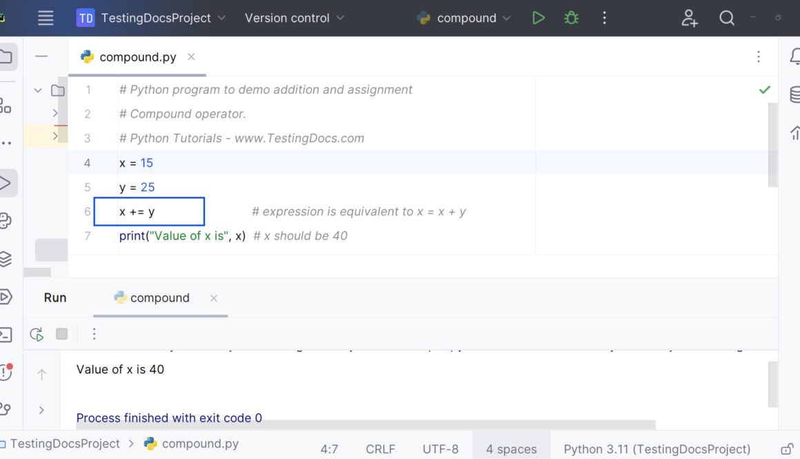 Python Assignment Operator