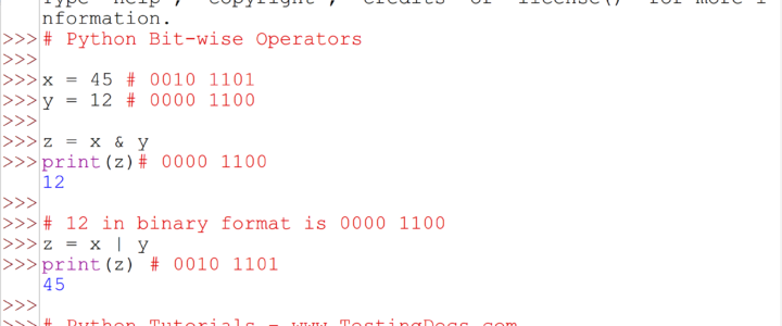Python Bitwise Operators