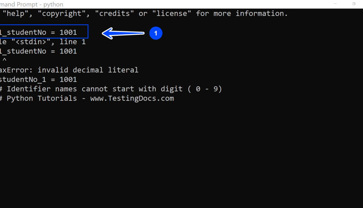 Python Identifiers Naming Rules