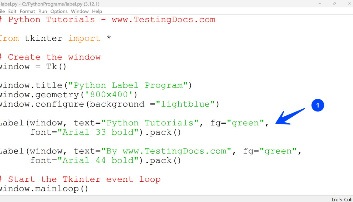 Python Label Widget