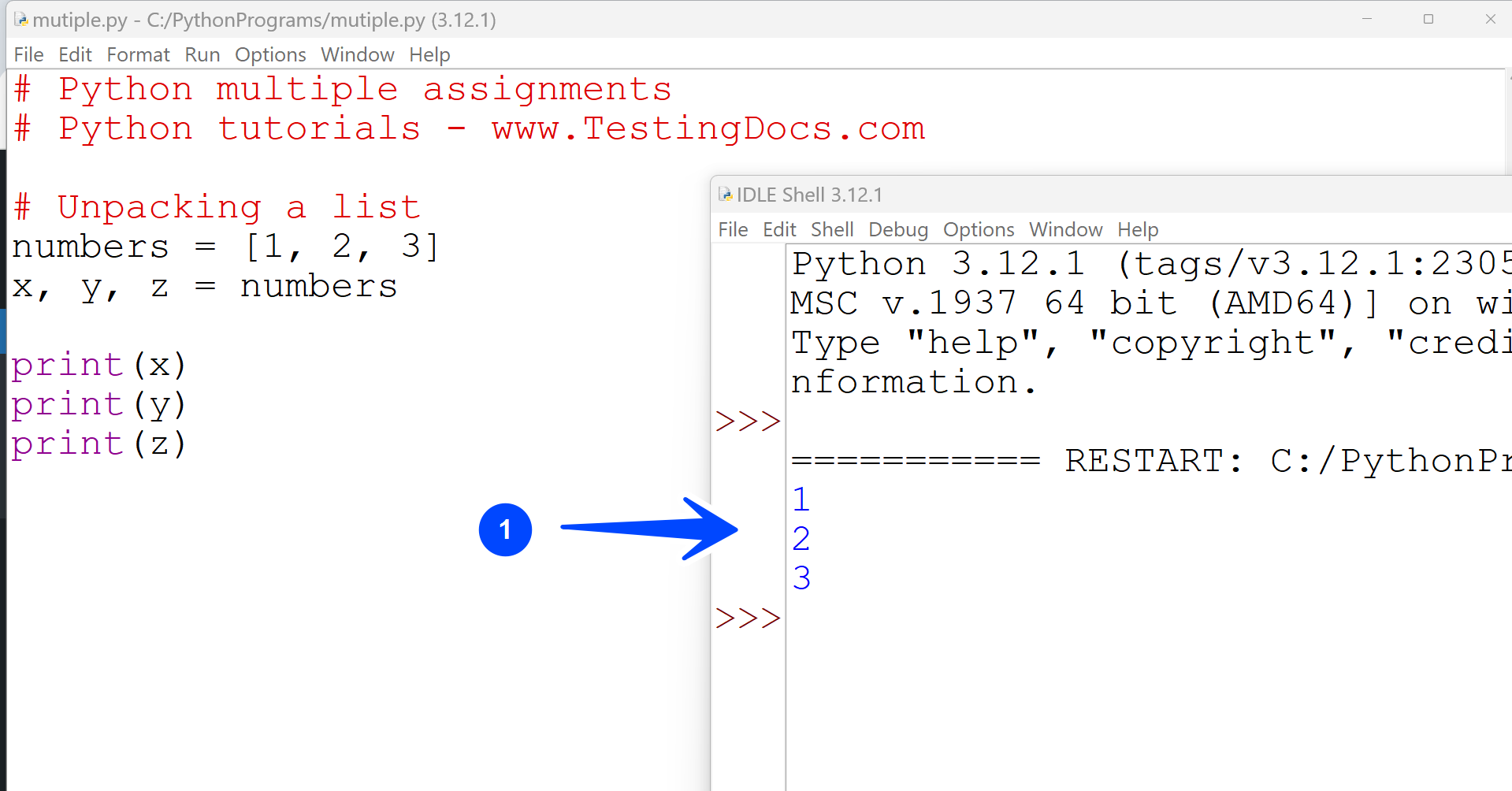 Python Multiple Assignments