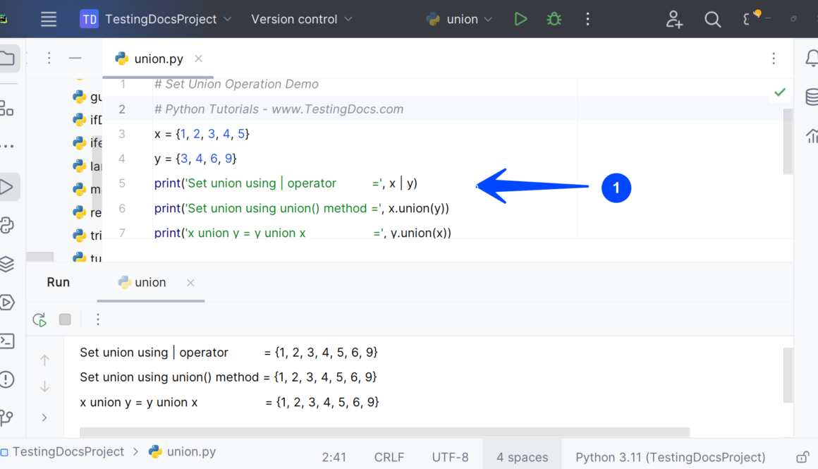 Python Set Operations