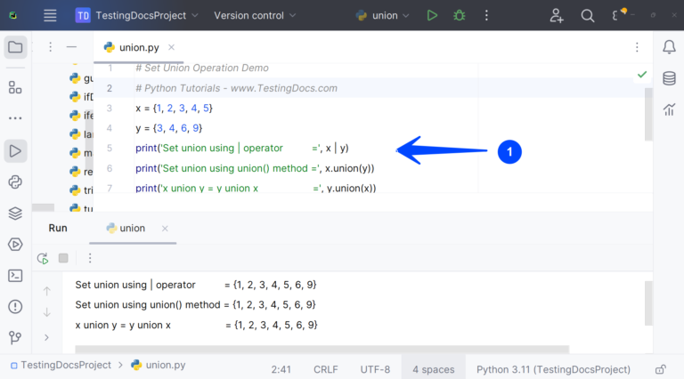 Python Set Operations - TestingDocs