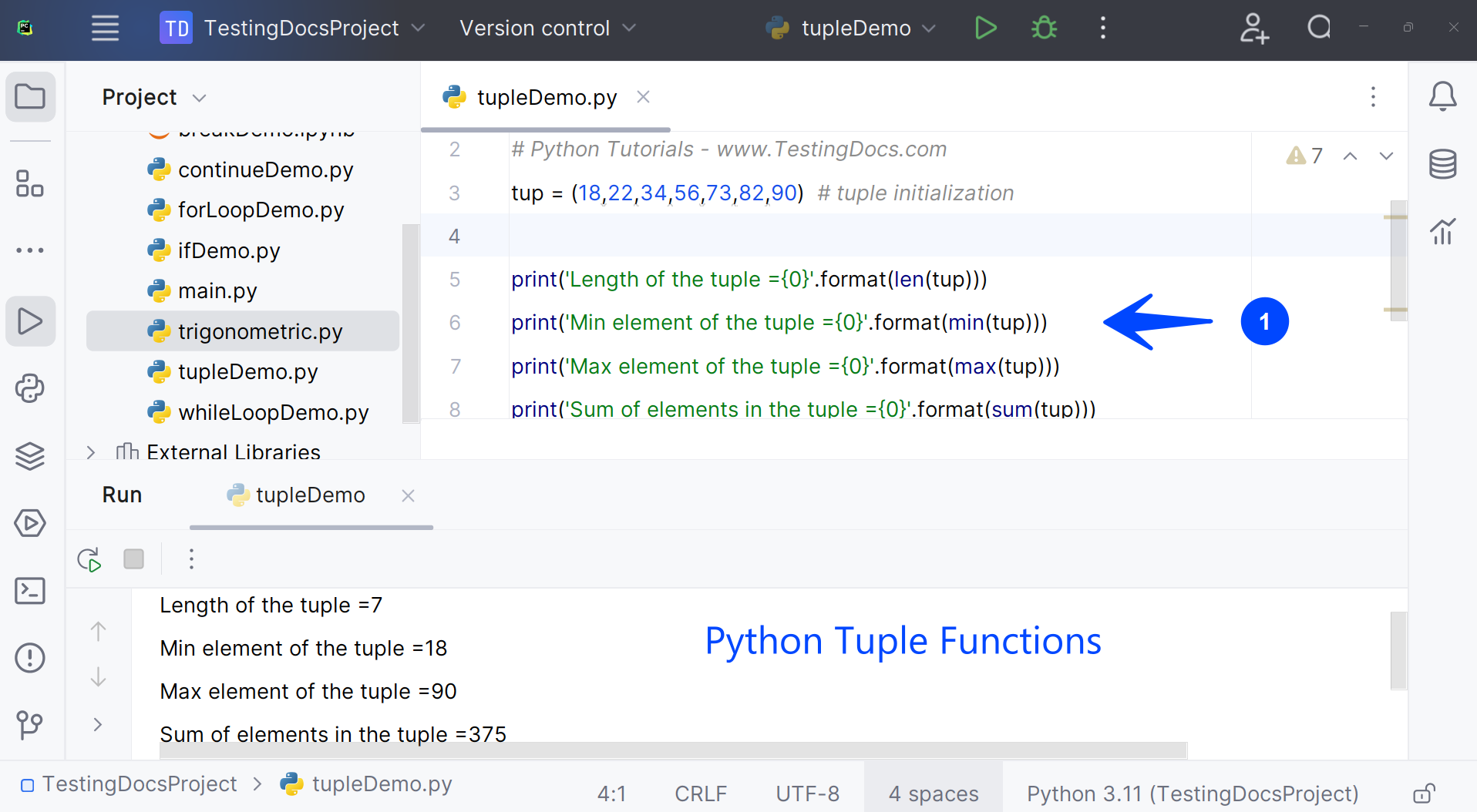 Python Tuple Functions