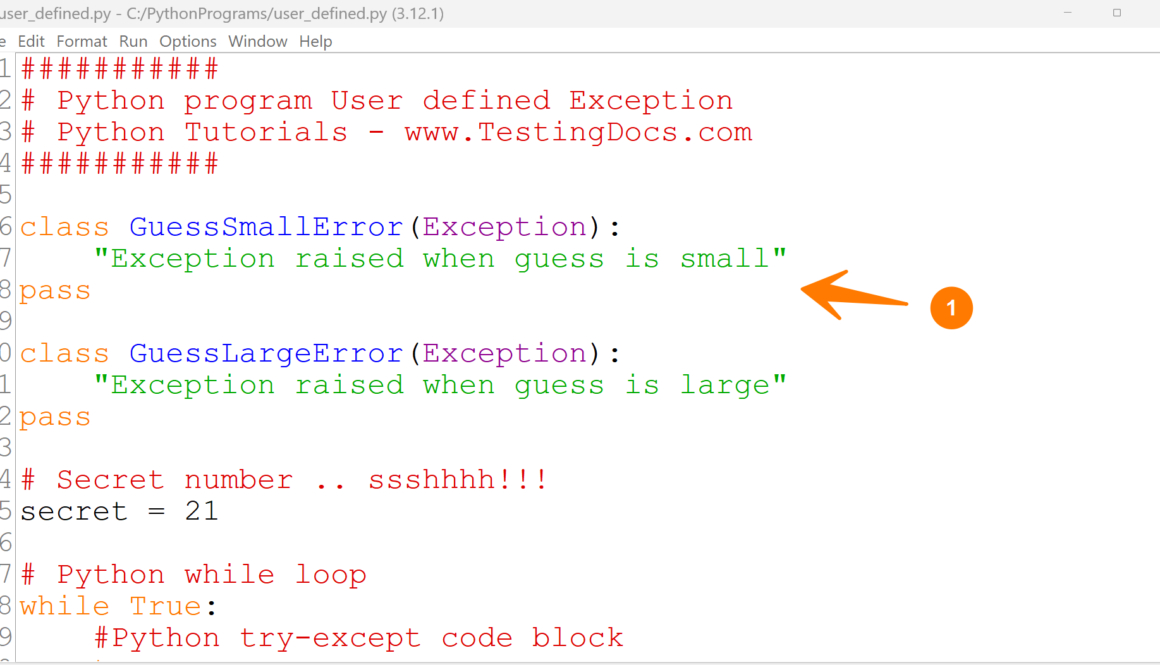 Python User Defined Exceptions