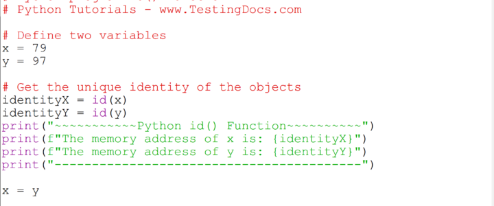 Python id() Function
