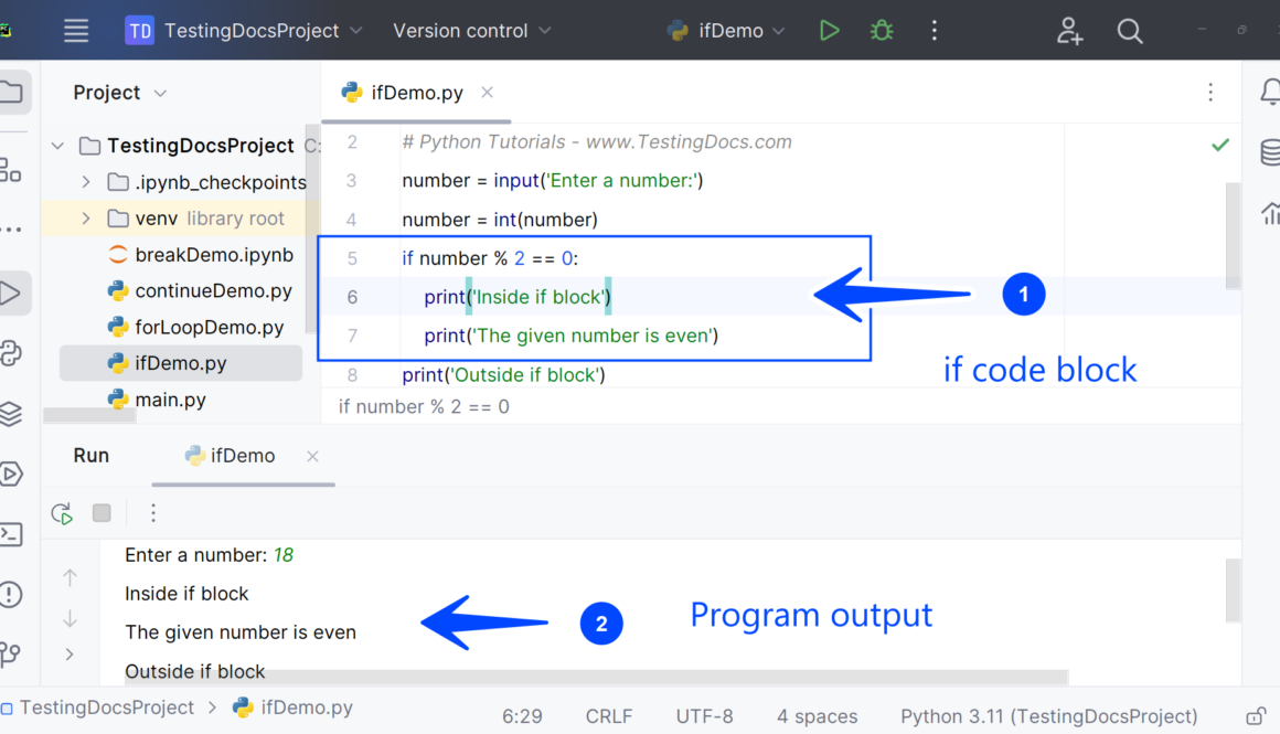 Python if statement