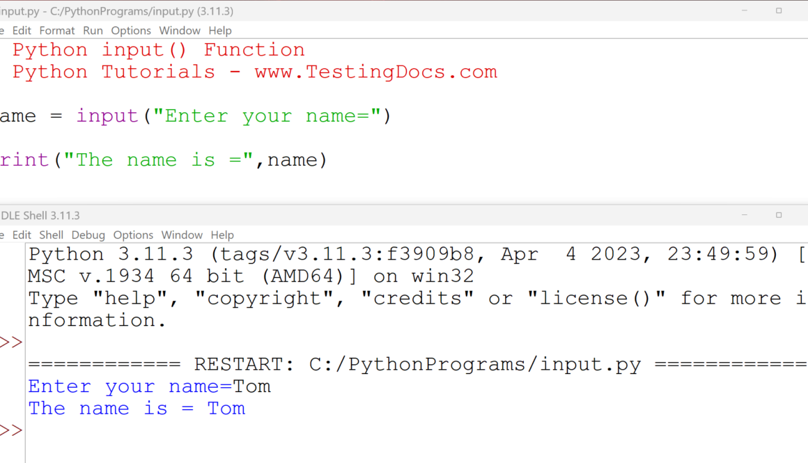 Python input() Function