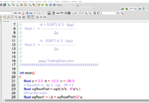 C++ Program to Find Quadratic Equation Roots | TestingDocs