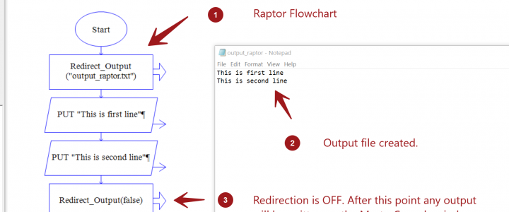 RAPTOR flowcart to write to a file output
