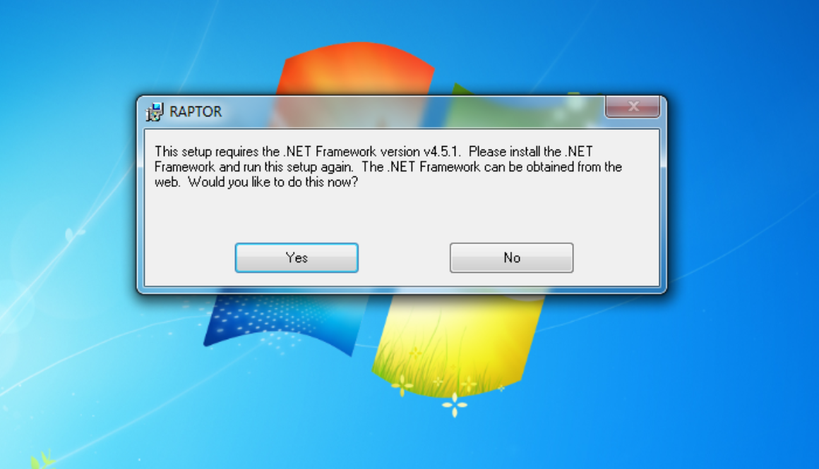 .NET Framework Install for RAPTOR