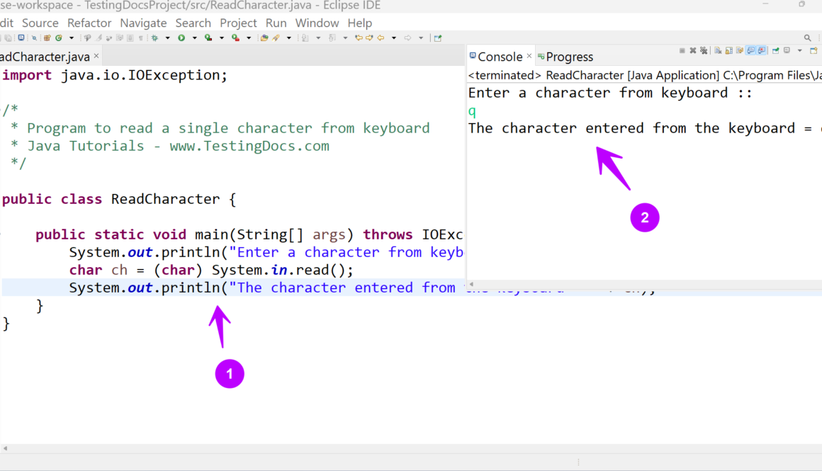 Read Single Character Java