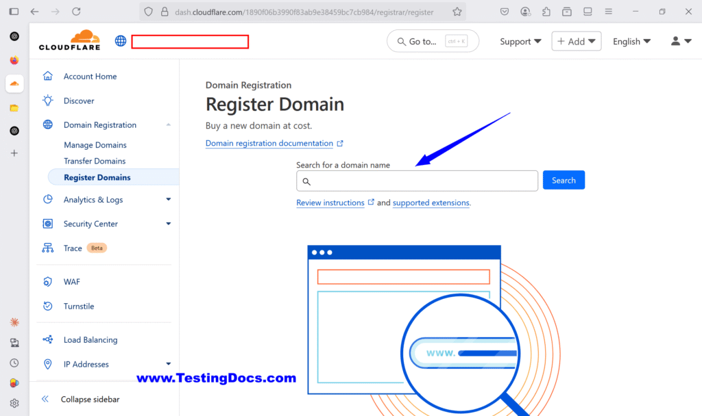 Register a Domain with Cloudflare | TestingDocs