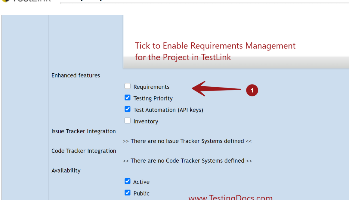 Requirements Module TestLink